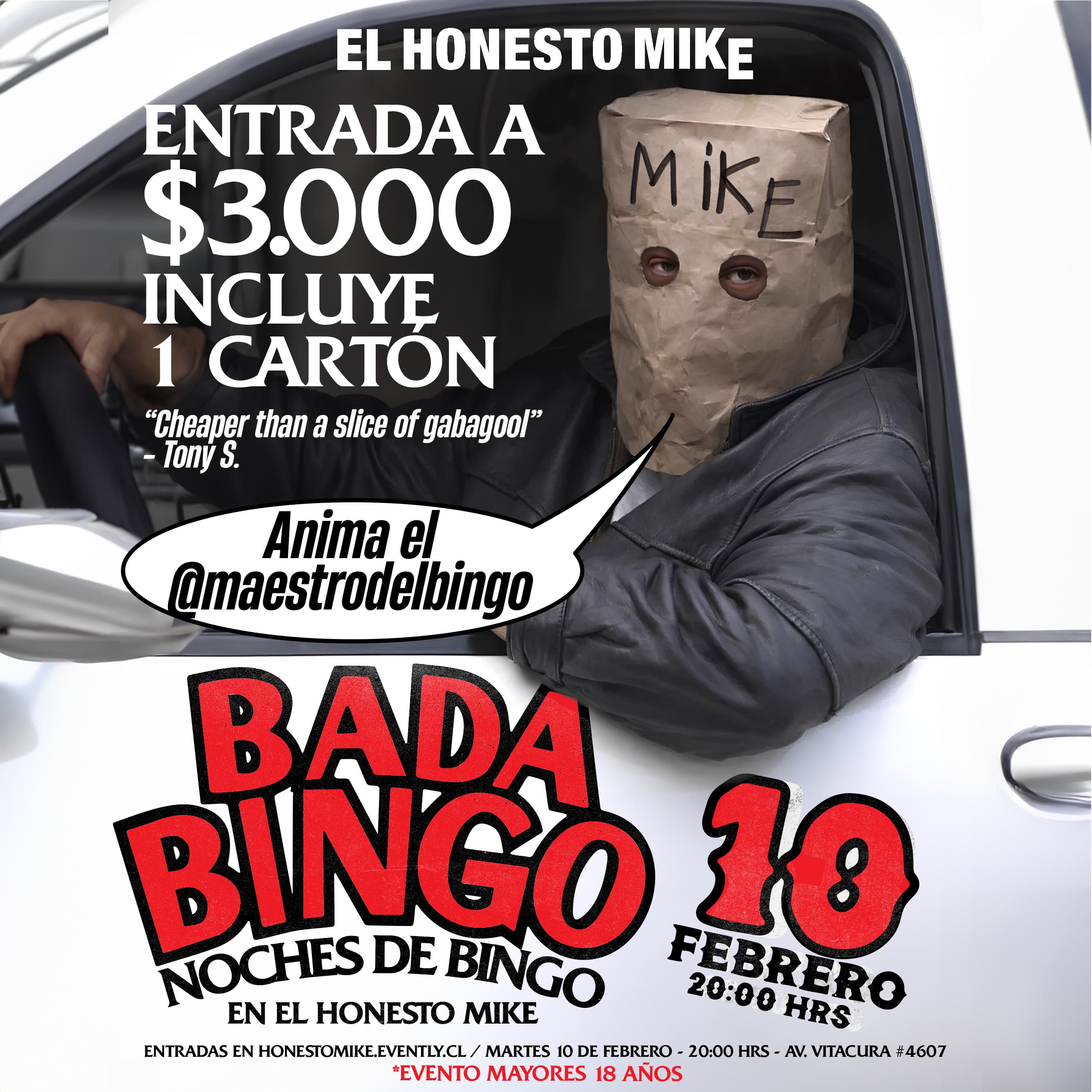 Bada Bingo: Bingo Night en El Honesto Mike  image}