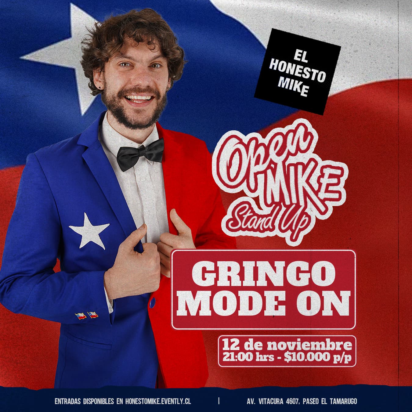 Open Mike: Gringo Mode On en El Honesto Mike Vitacura image}